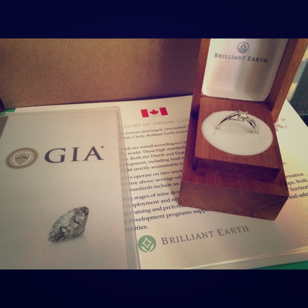 Brilliant earth diamond conflict-free ring